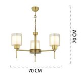 Goldie 3 Lü Eskitme Modern Sarkıt Mutfak Salon Avize 