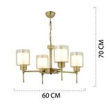 Goldie 4 Lü Eskitme Modern Yatak Odası  Salon Avize 