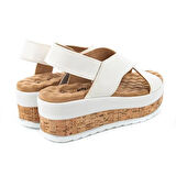 Muya Yangi Anatomik Günlük Kadın Sandalet-Beyaz