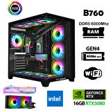 Xaser Velox X430 i7 14700f 64GB DDR5 Ram 2TB M.2 NVMe SSD 16GB RTX5080 Masaüstü Oyuncu Bilgisayarı