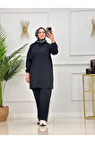 Kadın 2'li Tunik Pantolon Takım, Kapüşonlu Sweat Tunik,Pantolon Set