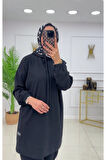Kadın 2'li Tunik Pantolon Takım, Kapüşonlu Sweat Tunik,Pantolon Set