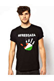 Freegaze Filistin Baskılı Dar Kesim Kısakollu Erkek Tişört