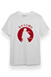 Rurouni Kenshin Silhouette Beyaz Kısa kol Erkek Tshirt