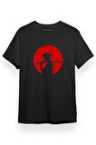 Samurai Champloo Red Minimal Siyah Kısa kol Erkek Tshirt