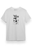 Kiss Icon Beyaz Kısa kol Erkek Tshirt