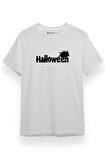 Hallowen Lettern Icon Beyaz Kısa kol Erkek Tshirt