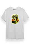 Cobra Kai Logo Beyaz Kısa kol Erkek Tshirt
