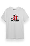 31 October Beyaz Kısa kol Erkek Tshirt