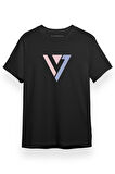 Seventeen Logo Siyah Kısa kol Erkek Tshirt
