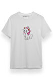 Kedi Beyaz Kısa kol Erkek Tshirt