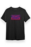 Tenet Double Color Logo Siyah Kısa kol Erkek Tshirt