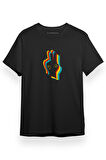 Jojo Rabbit Hand Art Siyah Kısa kol Erkek Tshirt