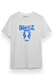 Blue Beetle Logo Beyaz Kısa kol Erkek Tshirt