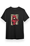 Neon Genesis Evangelion Asuka Poster Siyah Kısa kol Erkek Tshirt