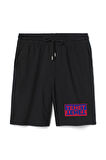 Tenet Double Color Logo Erkek Siyah Şort