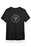 Seventeen Members Logo Siyah Kısa kol Erkek Tshirt