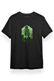 The Last Of Us Ellie Joel Green Amblem Siyah Kısa kol Erkek Tshirt