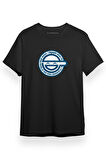 Ghost in the Shell Anime Laughing Man Siyah Kısa kol Erkek Tshirt