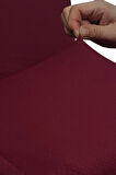 Spandex Mikro Petek Kumaş Likralı Lastikli Tüylenmez 6'lı Sandalye Kılıfı Kaliteli Sandalye Örtüsü - BORDO 