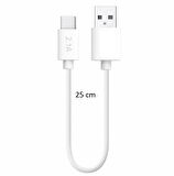 Type-C To Usb Şarj Kablosu 2.1A 25cm Samsung Xiaomi Huawei Oppo Uyumlu Powerbank Şarz Aksesuarı