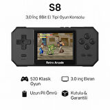 S8 Game CONSOLE-520 Oyunlu 3.0 inç Ekranlı Taşınabilir Mini Atari Gamebox