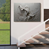 Kabartma Görünümlü Şapkalı Kadın Kanvas Duvar Tablosu -3424