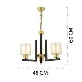 Tisse 3 Lü Eskitme Siyah Modern Yatak Odası Mutfak Oturma Odası Salon Avize 