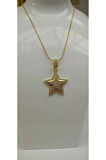 1.Sınıf Çelik Kararma Yapmaz Zirkon Taşlı Yıldız Figürlü Gold Kolye