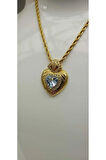 Çelik Kararma Yapmaz Altın Kaplama Taşlı Kalp Figürlü Uzun Zincirli Zarif Şık Kadın Kolye