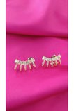 Kadın Gold Çelik Taşlı Ear Cuff Küpe – Işıltılı Zirkon Taşlı Modern Küpe