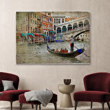 Venedik Kanalları Yağlıboya Çalışması Dekoratif Tablo-3427