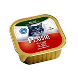 PLAISIR Yetişkin Ezme Kedi Konservesi Biftekli 100