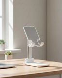 Ayarlanabilir Ergonomik Katlanabilir Masaüstü Telefon Tutucu Beyaz