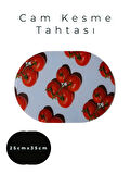 Cam Kesme Tahtası* Mutfak Tahtası Oval 25x35cm Domates Görünümlü