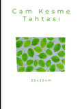 Cam Kesme Tahtası* Mutfak Tahtası Kare 25x35cm Reyhan Görünümlü