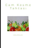 Cam Kesme Tahtası* Mutfak Tahtası Kare 25x35cm Limon Portakal Görünümlü
