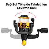TechTic Olta Makarası AK200 5BB Olta Makinası Misinalı 5 Diş Sağa Sola Değiştirilebilen Çevirme Kolu