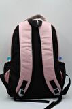 Saten Su İtici Kumaş Pudra Siyah Büyük Boy Unisex Seyahat Okul ve Sırt Çantası / 3430