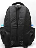 Saten Su İtici Kumaş Siyah Renk Büyük Boy Unisex Seyahat Okul ve Sırt Çantası / 3430