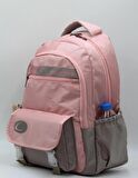 Su İtici Saten Kumaş Vizon Pudra Büyük Boy Unisex Seyahat Okul ve Sırt Çantası / 34300
