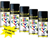 5 Adet Sprey Boya Sarı, 400 Ml