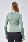 Basic Bisiklet Yaka Uzun Kollu Slim Fit Kadın Body T-shirt