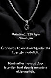 925 Ayar Gümüş 1.6 mm Tilki Kuyruğu Model Harfli Bileklik