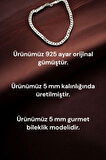 925 Ayar Gümüş 5 mm Gurmet Modeli Erkek Gümüş Bileklik