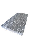 Çocuk Yatağı 60x120x6 Cm Vip Oyun Parkı Sünger Yatak Bebek Yatağı-GRİ YILDIZ