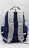Saten Su İtici Kumaş Gümüş Lacivert Büyük Boy Unisex Seyahat Okul ve Sırt Çantası / 3440