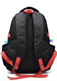 Saten Su İtici Kumaş Siyah Kırmızı Büyük Boy Unisex Seyahat Okul ve Sırt Çantası / 3450