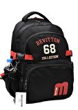Su İtici Saten Kumaş Siyah Kırmızı Büyük Boy Unisex Seyahat Okul ve Sırt Çantası / 34500