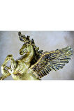 Özel Tasarım Pegasus At Gold Altın Heykel Biblo